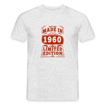 1960 Birthday 1960 Born In 1960 Birthday - Men's T-Shirt - heather grey - Front - AI Model Male 178 dark (178cm)