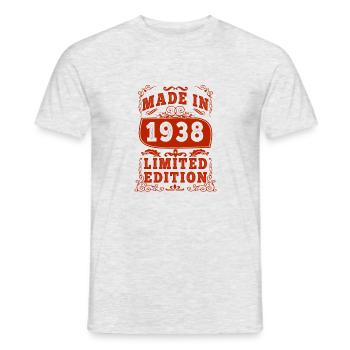 1938 Geburtstag 1938 Geboren 1938 Geburtstag - Männer T-Shirt - Grau meliert - Vorne - AI Model Male 178 dark (178cm)