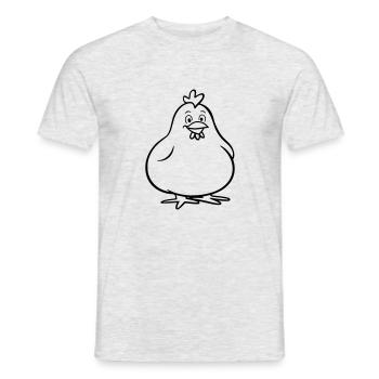 Poulet potelé comme illustration vectorielle - T-shirt homme - gris chiné - Devant - AI Model Male 178 dark (178cm)