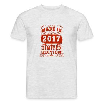 2017 Birthday 2017 Born In 2017 Birthday - Men's T-Shirt - heather grey - Front - AI Model Male 178 dark (178cm)