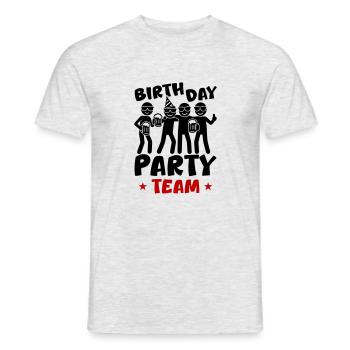Birthday Party Team - Men's T-Shirt - heather grey - Front - AI Model Male 178 dark (178cm)