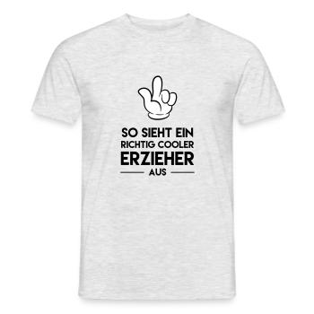 So sieht ein richtig cooler Erzieher aus - Männer T-Shirt - Grau meliert - Vorne - AI Model Male 178 dark (178cm)