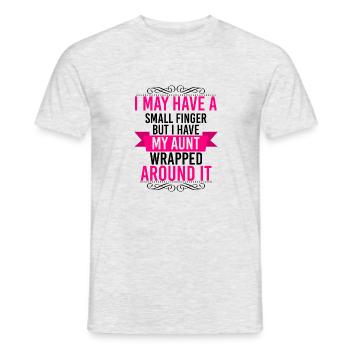 Tante enroulée autour du doigt - Nièce & neveu - T-shirt homme - gris chiné - Devant - AI Model Male 178 dark (178cm)