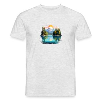 Ruhige Landschaft Ruhig Beschauliche Natur Im Freien - Männer T-Shirt - Grau meliert - Vorne - AI Model Male 178 dark (178cm)