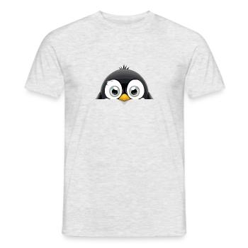 Pingouin Coup d’œil mignon Adorable drôle animal dessin animé - T-shirt homme - gris chiné - Devant - AI Model Male 178 dark (178cm)