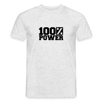 Logo 100 % de puissance - T-shirt homme - gris chiné - Devant - AI Model Male 178 dark (178cm)