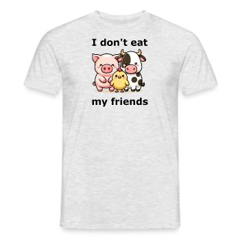 I don't eat my friends - Men's T-Shirt - heather grey - Front - AI Model Male 178 dark (178cm)