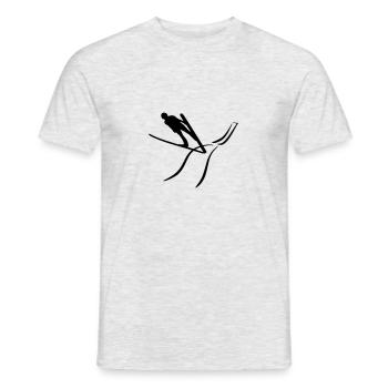 Skispringen, Skispringer und Schanze - Männer T-Shirt - Grau meliert - Vorne - AI Model Male 178 dark (178cm)
