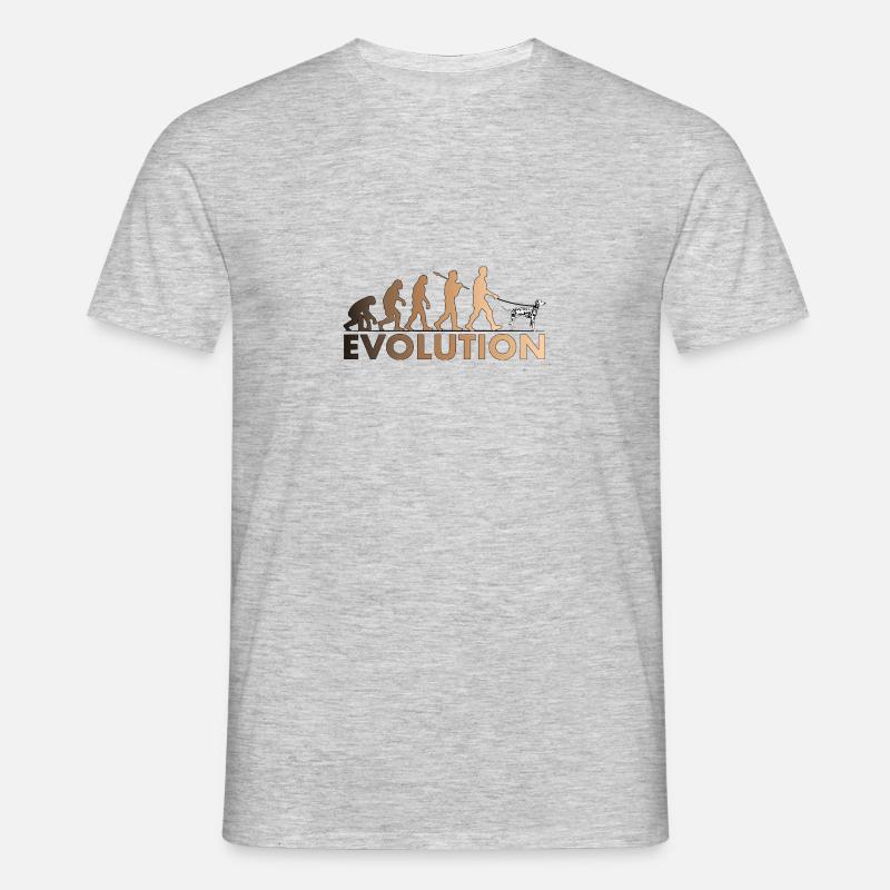 Dalmatiner Evolution Brown - Männer T-Shirt - Grau meliert