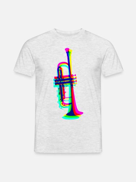 Trompete - Männer T-Shirt - Grau meliert