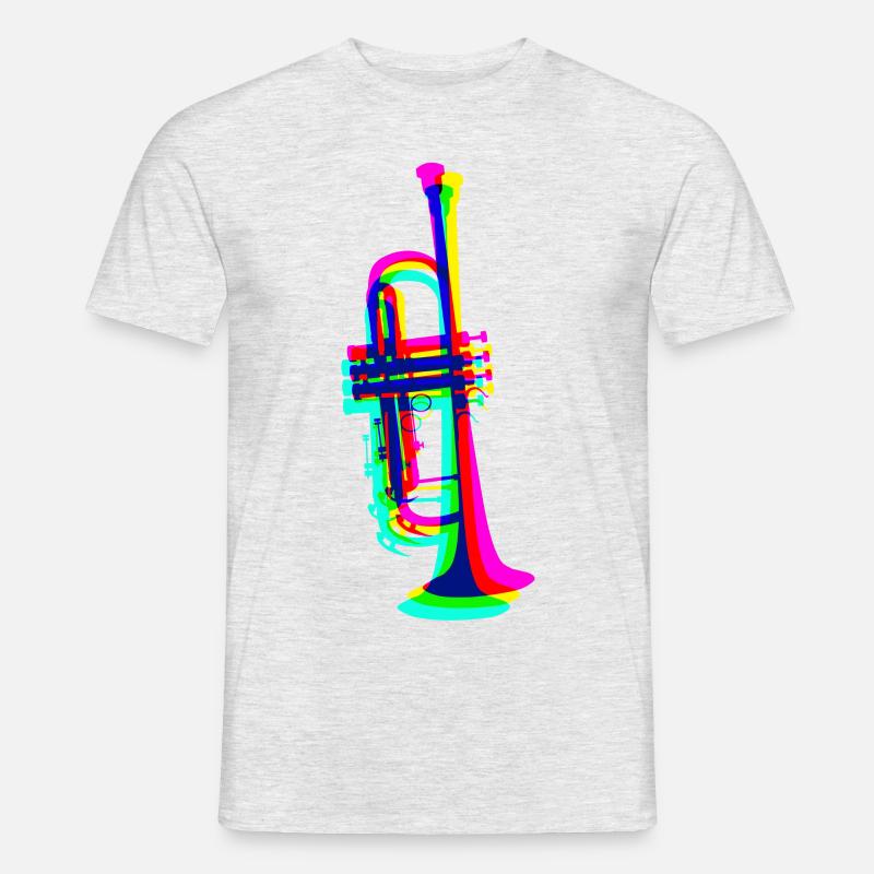 Trompete - Männer T-Shirt - Grau meliert