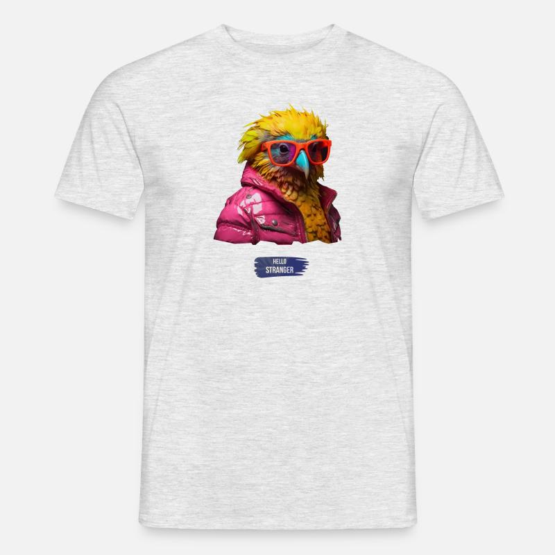 Crazy Bird - Männer T-Shirt - Grau meliert