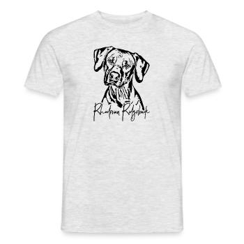 RHODESIAN RIDGEBACK Portrait de chien Wilsigns - T-shirt homme - gris chiné - Devant - AI Model Male 178 dark (178cm)
