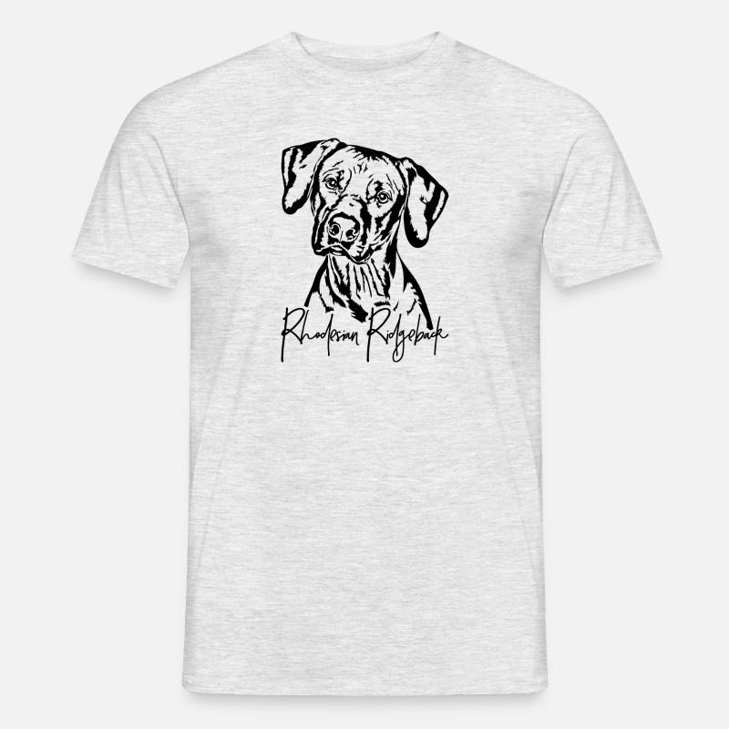 RHODESIAN RIDGEBACK Hunde Portrait Wilsigns - Männer T-Shirt - Grau meliert