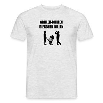 BBQ - Männer T-Shirt - Grau meliert - Vorne - AI Model Male 178 dark (178cm)