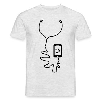 Music Always - Männer T-Shirt - Grau meliert - Vorne - AI Model Male 178 dark (178cm)