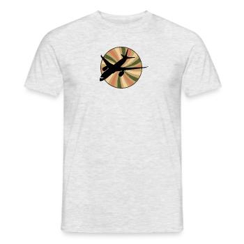 Pilote d’aviation aux commandes - T-shirt homme - gris chiné - Devant - AI Model Male 178 dark (178cm)