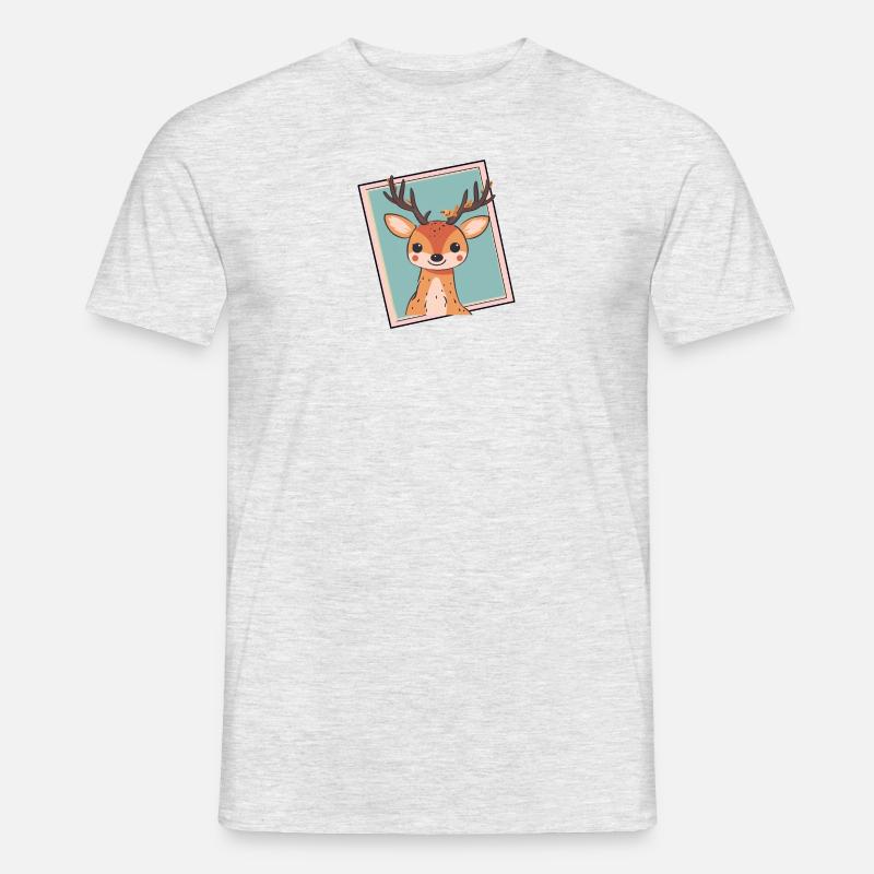 Hirschgeweih Wald - Männer T-Shirt - Grau meliert