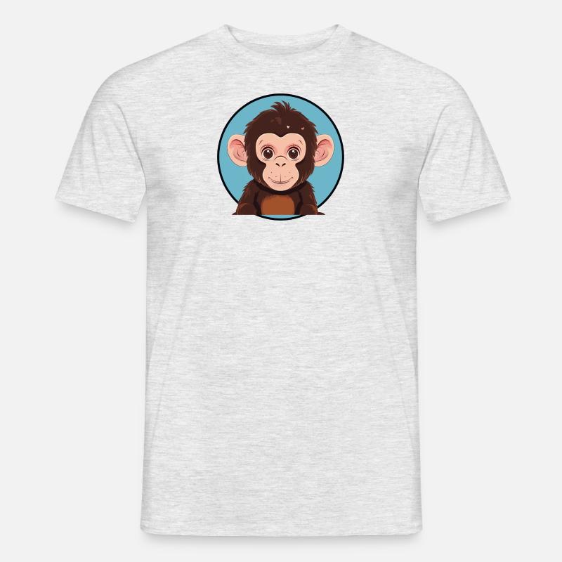 Affe Affen Affengesicht - Männer T-Shirt - Grau meliert