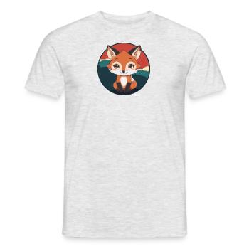 Fox Forest Animal - Men's T-Shirt - heather grey - Front - AI Model Male 178 dark (178cm)