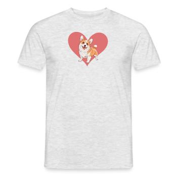 Hund Border Collie Hunde - Männer T-Shirt - Grau meliert - Vorne - AI Model Male 178 dark (178cm)
