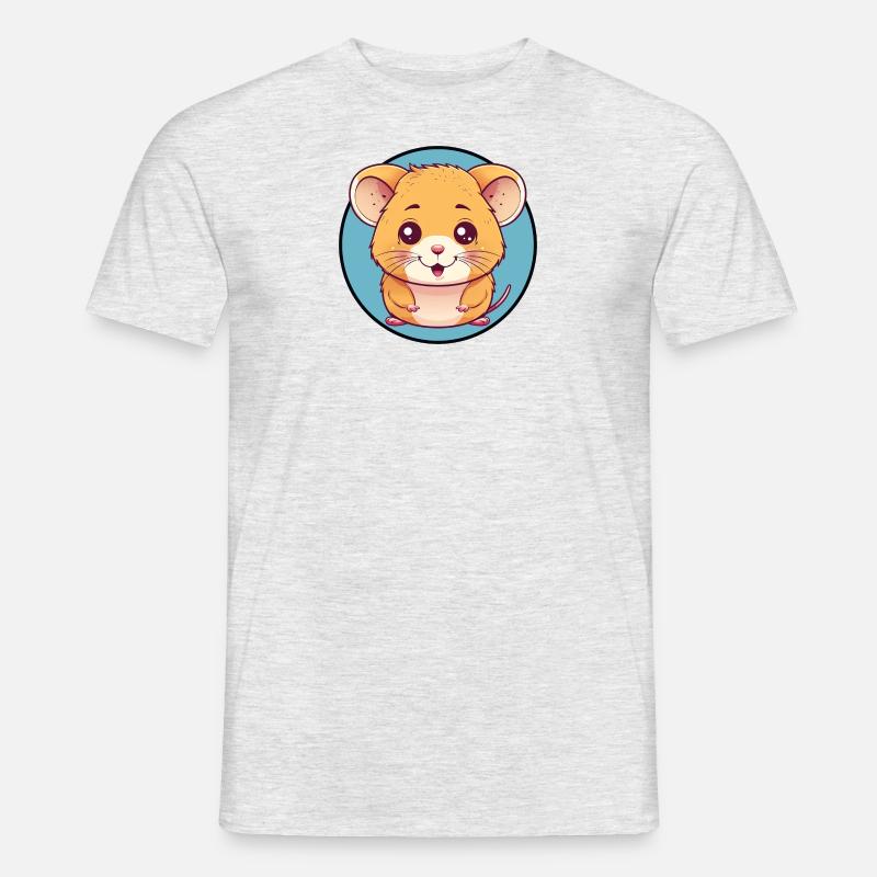 Maus Mäuschen Mäusezähnchen - Männer T-Shirt - Grau meliert