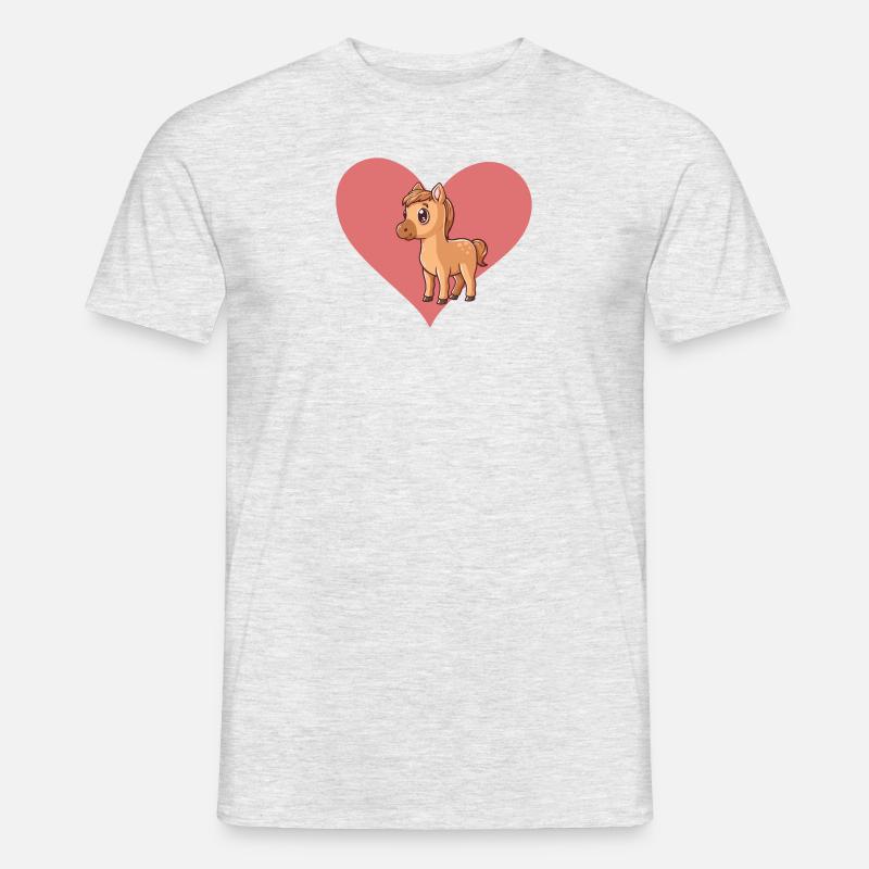 Pferd Ponyhof - Männer T-Shirt - Grau meliert