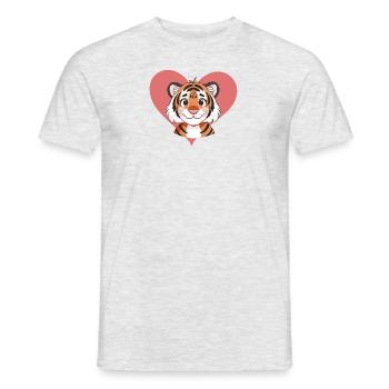 Tiger Gepard Leopard - Männer T-Shirt - Grau meliert - Vorne - AI Model Male 178 dark (178cm)