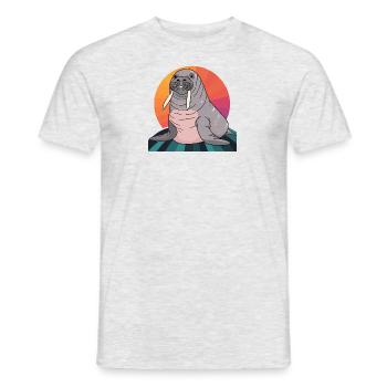 Walrus Marine Animals Arctic - Men's T-Shirt - heather grey - Front - AI Model Male 178 dark (178cm)
