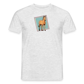Pferd Ponyhof Hufe - Männer T-Shirt - Grau meliert - Vorne - AI Model Male 178 dark (178cm)