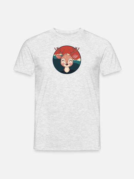 Hirsch Hirschjagd Wald - Männer T-Shirt - Grau meliert