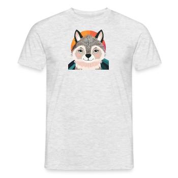 Wolves Pack Husky - Men's T-Shirt - heather grey - Front - AI Model Male 178 dark (178cm)