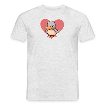 Ente Entchen - Männer T-Shirt - Grau meliert - Vorne - AI Model Male 178 dark (178cm)