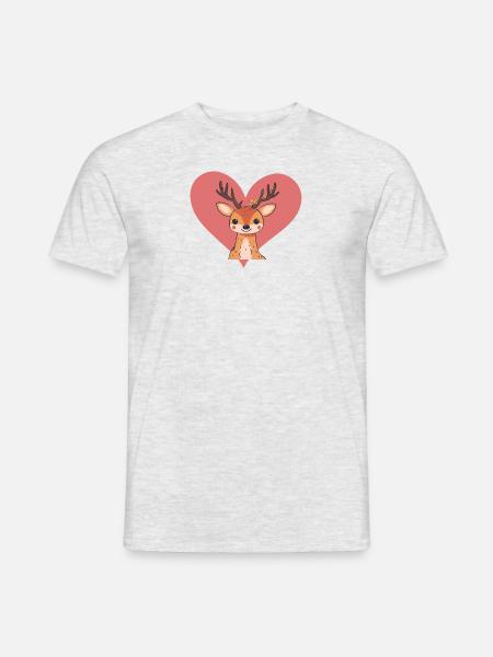 Hirschgeweih Waldbewohner - Männer T-Shirt - Grau meliert