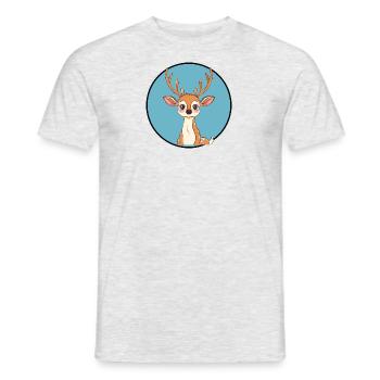 Bois de cerf Chasse au cerf Forêt - T-shirt homme - gris chiné - Devant - AI Model Male 178 dark (178cm)