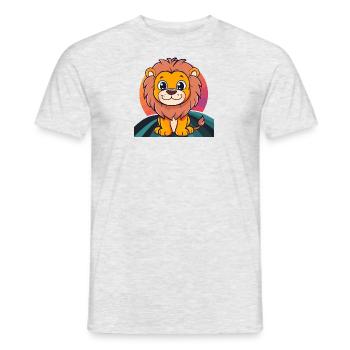 Loewe Löwenkopf Leo - Männer T-Shirt - Grau meliert - Vorne - AI Model Male 178 dark (178cm)