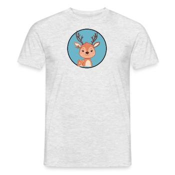 Hirsch Hirschgeweih Hirschjagd - Männer T-Shirt - Grau meliert - Vorne - AI Model Male 178 dark (178cm)