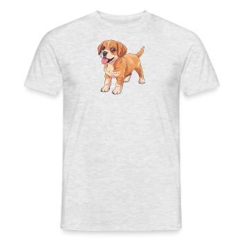 Chien Doberman - T-shirt homme - gris chiné - Devant - AI Model Male 178 dark (178cm)