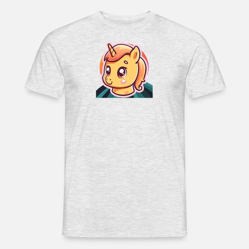 Einhorn Pferd Einhörner - Männer T-Shirt - Grau meliert