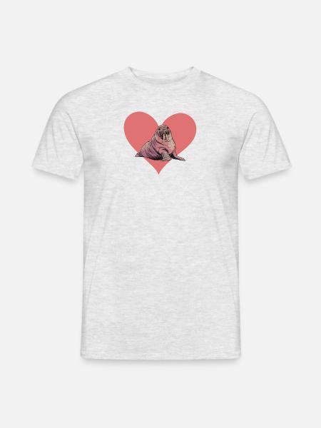 Walross Meerestier Meerestiere - Männer T-Shirt - Grau meliert