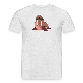 Walrus Sea Animal Manatee - Men's T-Shirt - heather grey - Front - AI Model Male 178 dark (178cm)