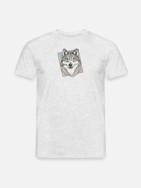 Wölfe Weisheit - Männer T-Shirt - Grau meliert
