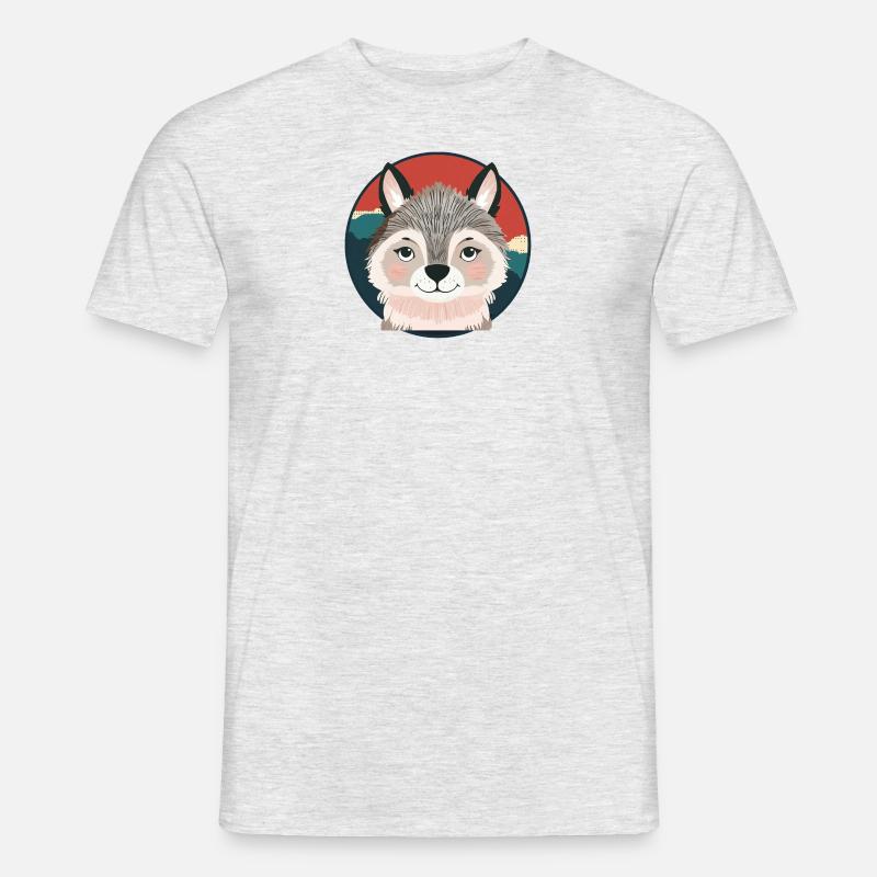 Wolf Wolfpack - Männer T-Shirt - Grau meliert