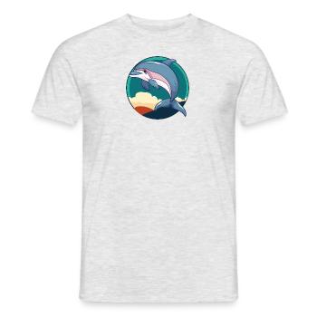 Dolphin Dolphins Sea Creature - Men's T-Shirt - heather grey - Front - AI Model Male 178 dark (178cm)
