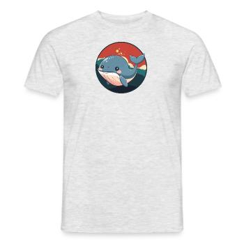 Whale Fin - Men's T-Shirt - heather grey - Front - AI Model Male 178 dark (178cm)