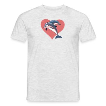 Dolphin Dolphins Sea - Men's T-Shirt - heather grey - Front - AI Model Male 178 dark (178cm)