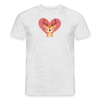 Hirsch Hirschgeweih Reh - Männer T-Shirt - Grau meliert - Vorne - AI Model Male 178 dark (178cm)