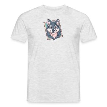 Wolf Rudel Weisheit - Männer T-Shirt - Grau meliert - Vorne - AI Model Male 178 dark (178cm)