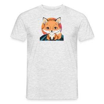 Renard Habitant de la Forêt - T-shirt homme - gris chiné - Devant - AI Model Male 178 dark (178cm)