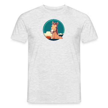 Pferd Ross Hufe - Männer T-Shirt - Grau meliert - Vorne - AI Model Male 178 dark (178cm)